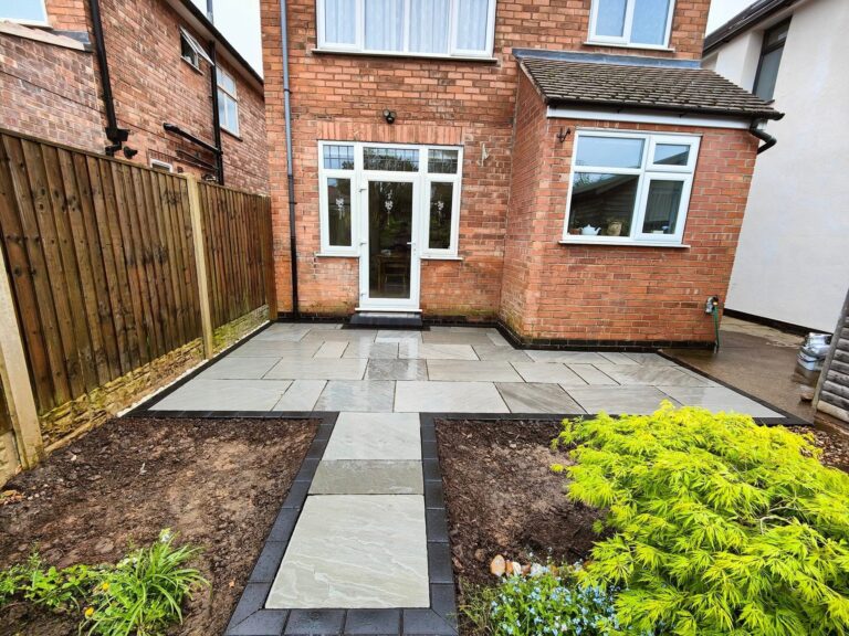 Heritage Paving installed sandstone patio