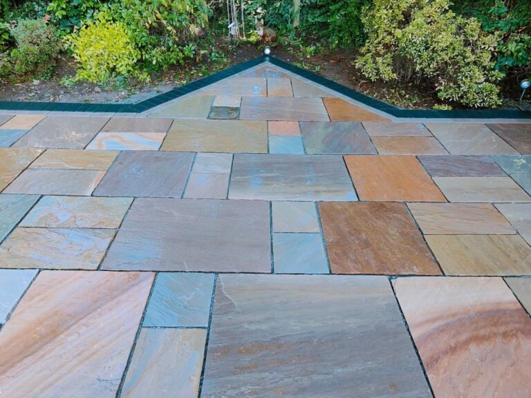 Heritage Paving installed sandstone patio